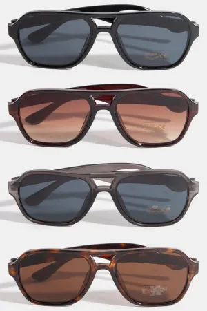 modern plastic aviator frame sunglasses