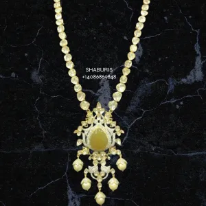 Moissanite jewelry pure silver polki pendant 22kt gold jewelry plated indian jewelry silver jewelry 925 silver pure silver jewelry -SHABURIS