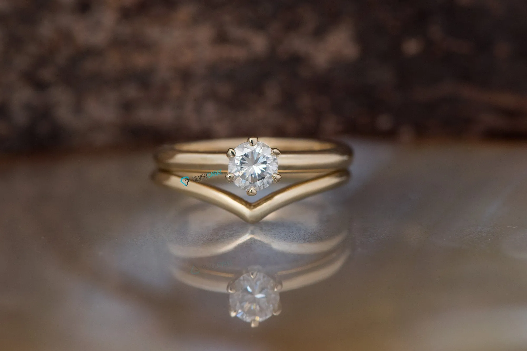 Moissanite wedding set-Moissanite ring-6 prong engagement-Moissanite engagement ring set-Thin band engagement ring set-Dainty Solitaire Ring