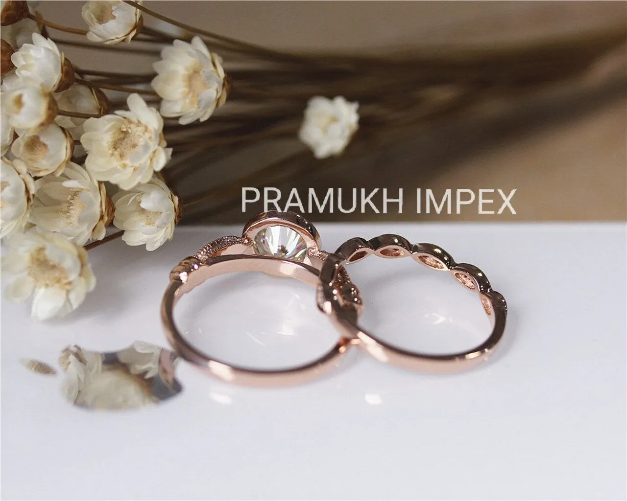 Moissanite Wedding Set Solid 14k Gold cluster vintage promise Round Diamond Bridal Sets For Women Anniversary Ring set  1.26TCW