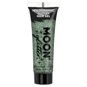 Moon Glitter Holographic Glitter Hair Gel, Green