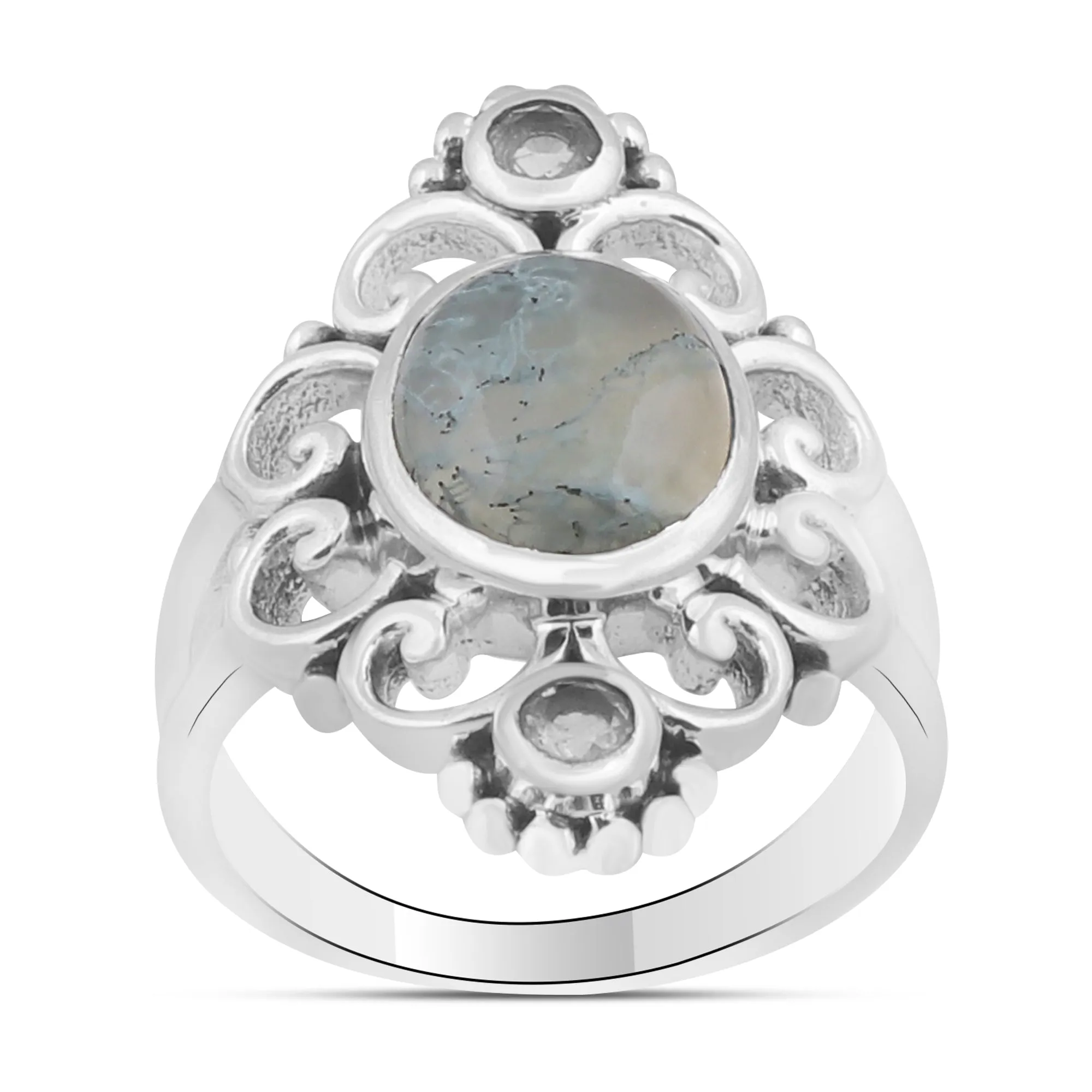 Moss Agate Gemstone 925 Sterling Silver Jewelry set