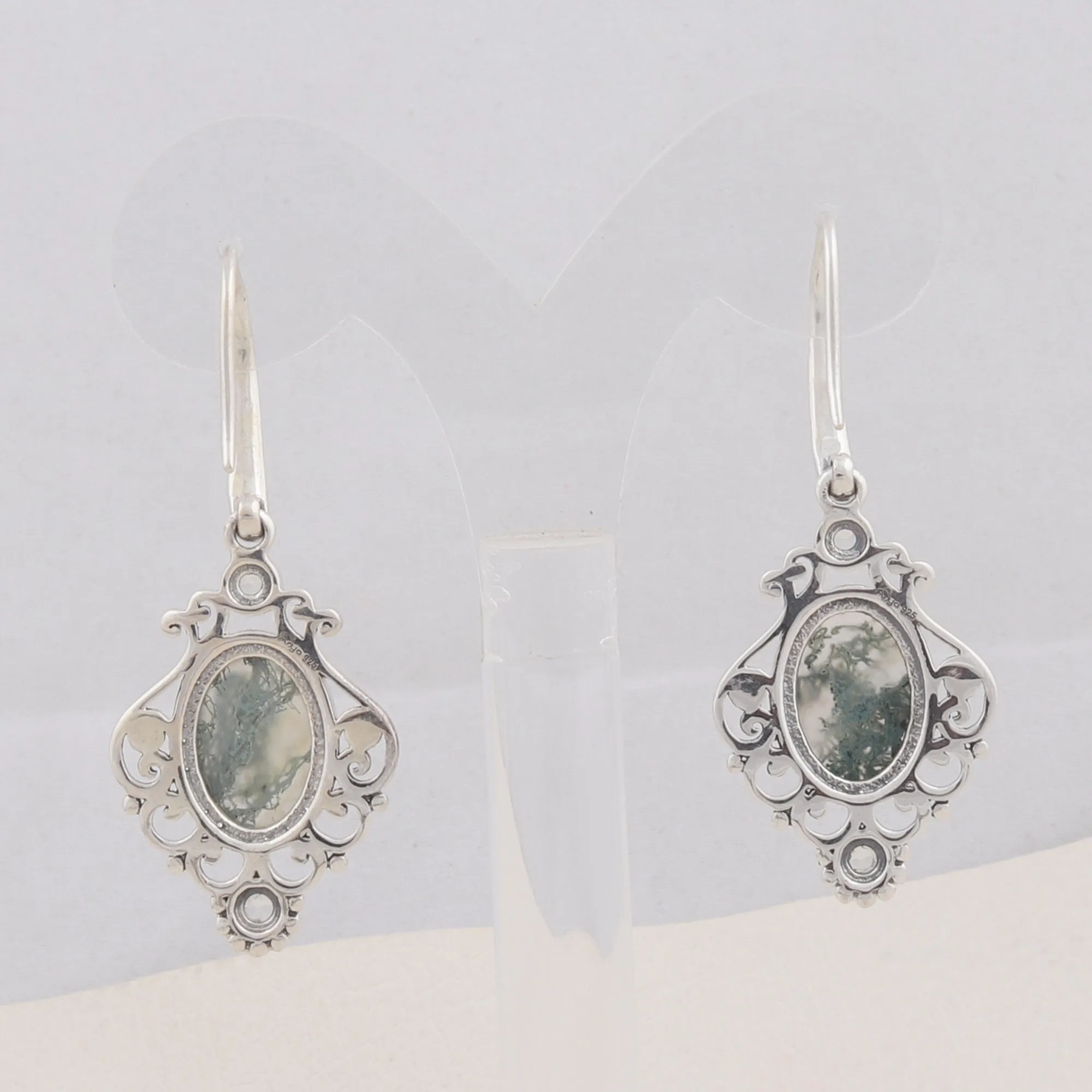 Moss Agate Gemstone 925 Sterling Silver Jewelry set