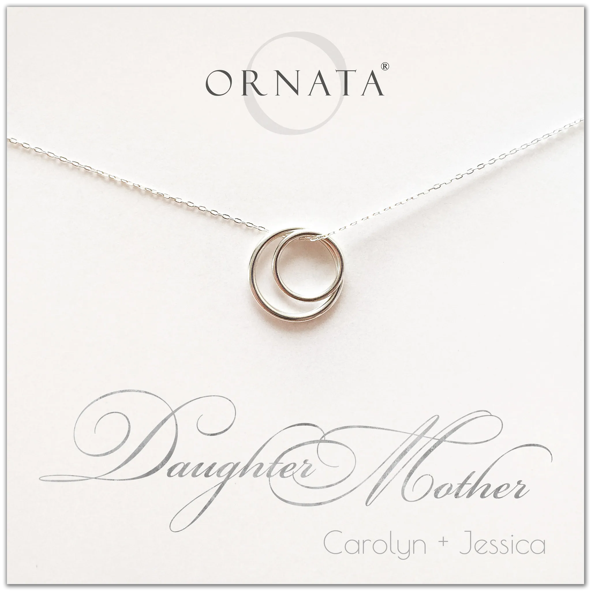 “Mother Daughter” Sterling Silver Necklace | Large