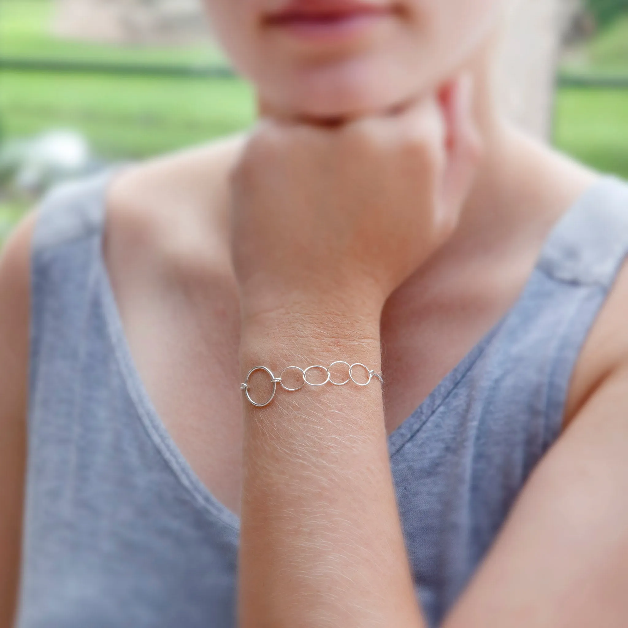 “Mother of Four” Sterling Silver Bolo Bracelet on Personalized Jewelry Card
