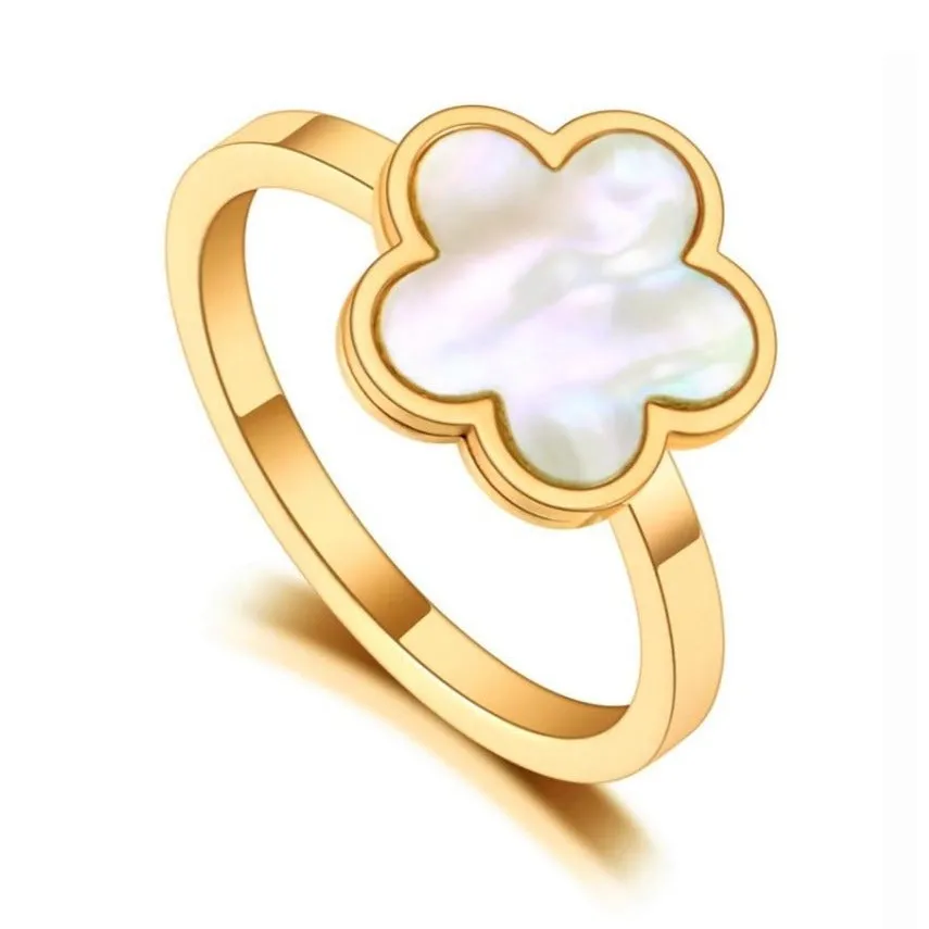 Mother of Pearl Gold Clover Ring – Maestro Hennessy ®