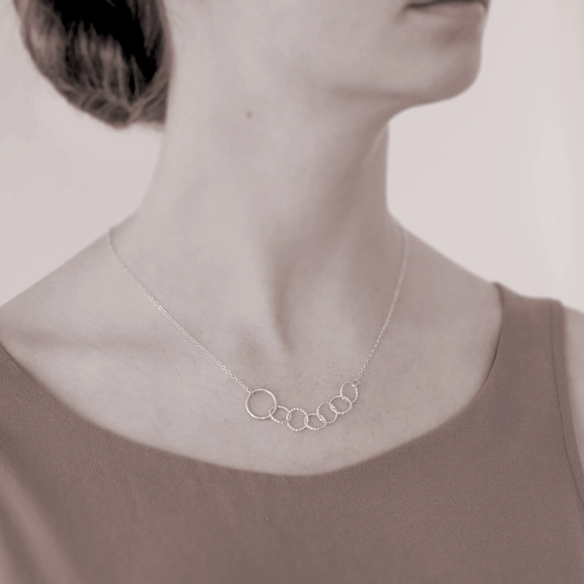“Mother of Six” Sterling Silver Necklace | One Adult & Six Children