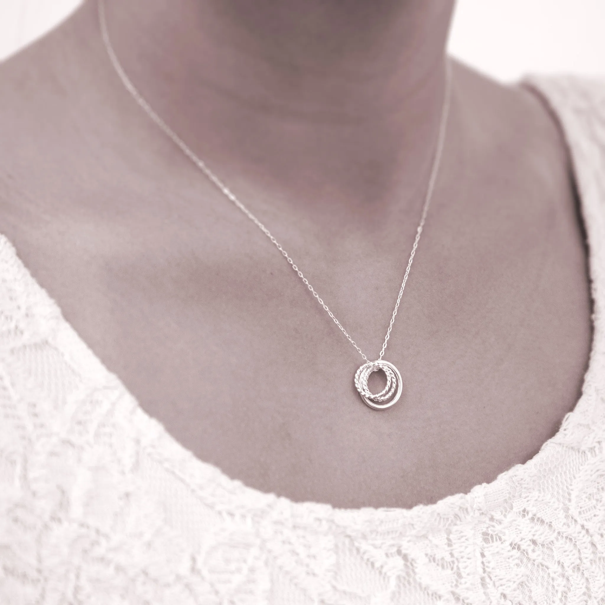 “Mother of Three” Sterling Silver Necklace | One Adult & Three Children
