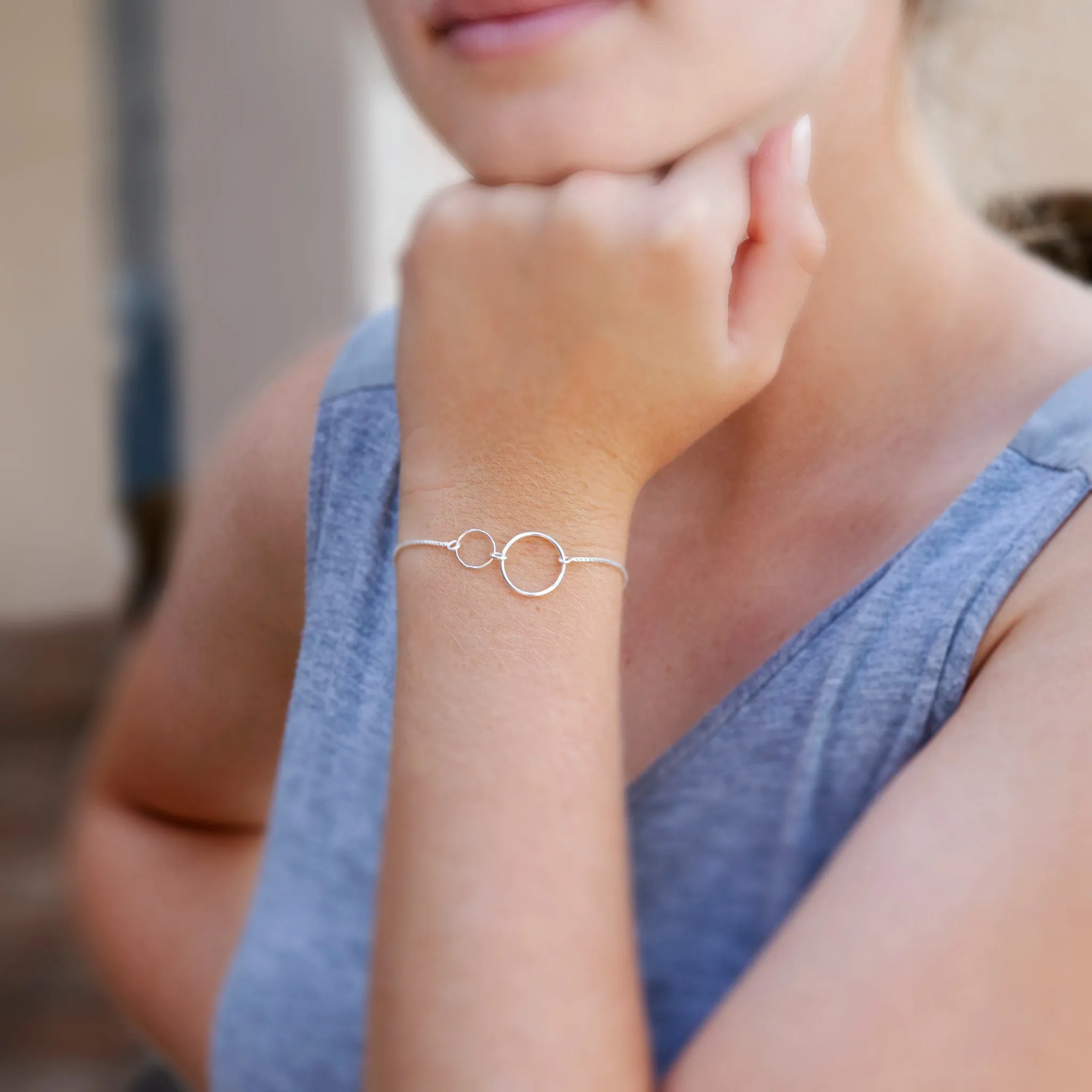 Mother's Day Jewelry - Mother Of One Sterling Silver Bracelet - Personalized