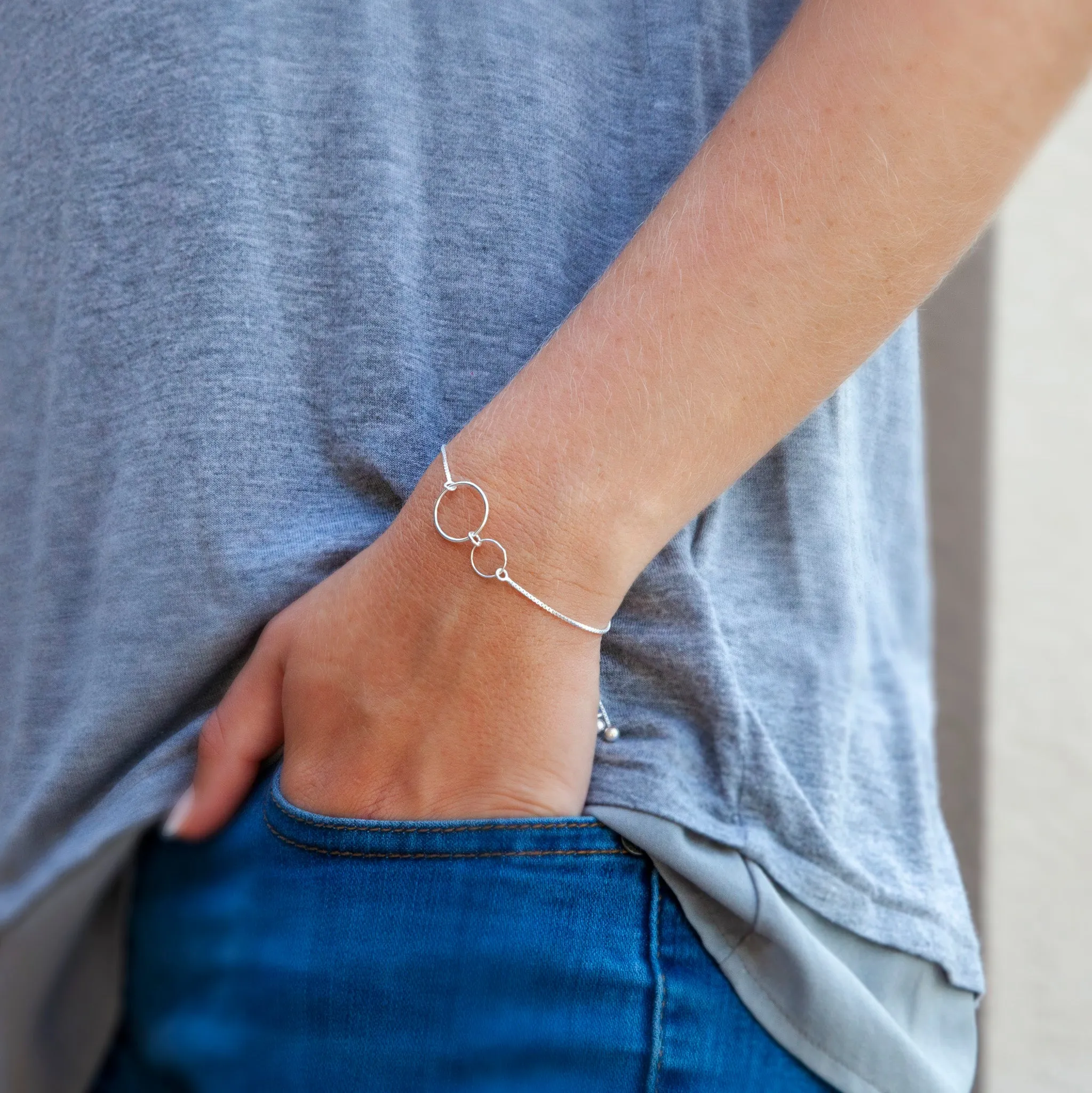 Mother's Day Jewelry - Mother Of One Sterling Silver Bracelet - Personalized