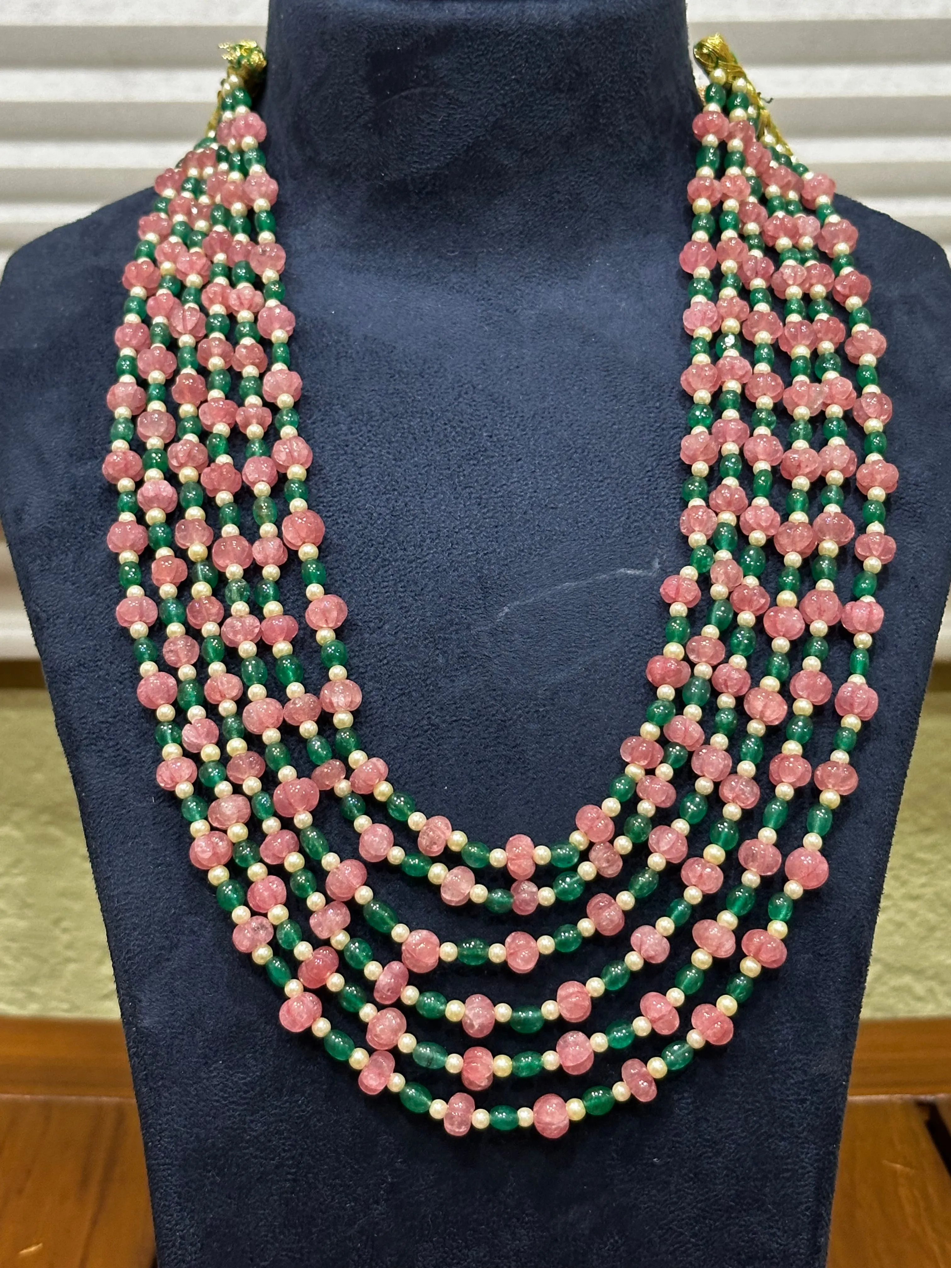 Multi Color beads beaded mala pure gems gold jewelry designs indian pure silver jewelry bead necklace statement jewelry SHABURIS