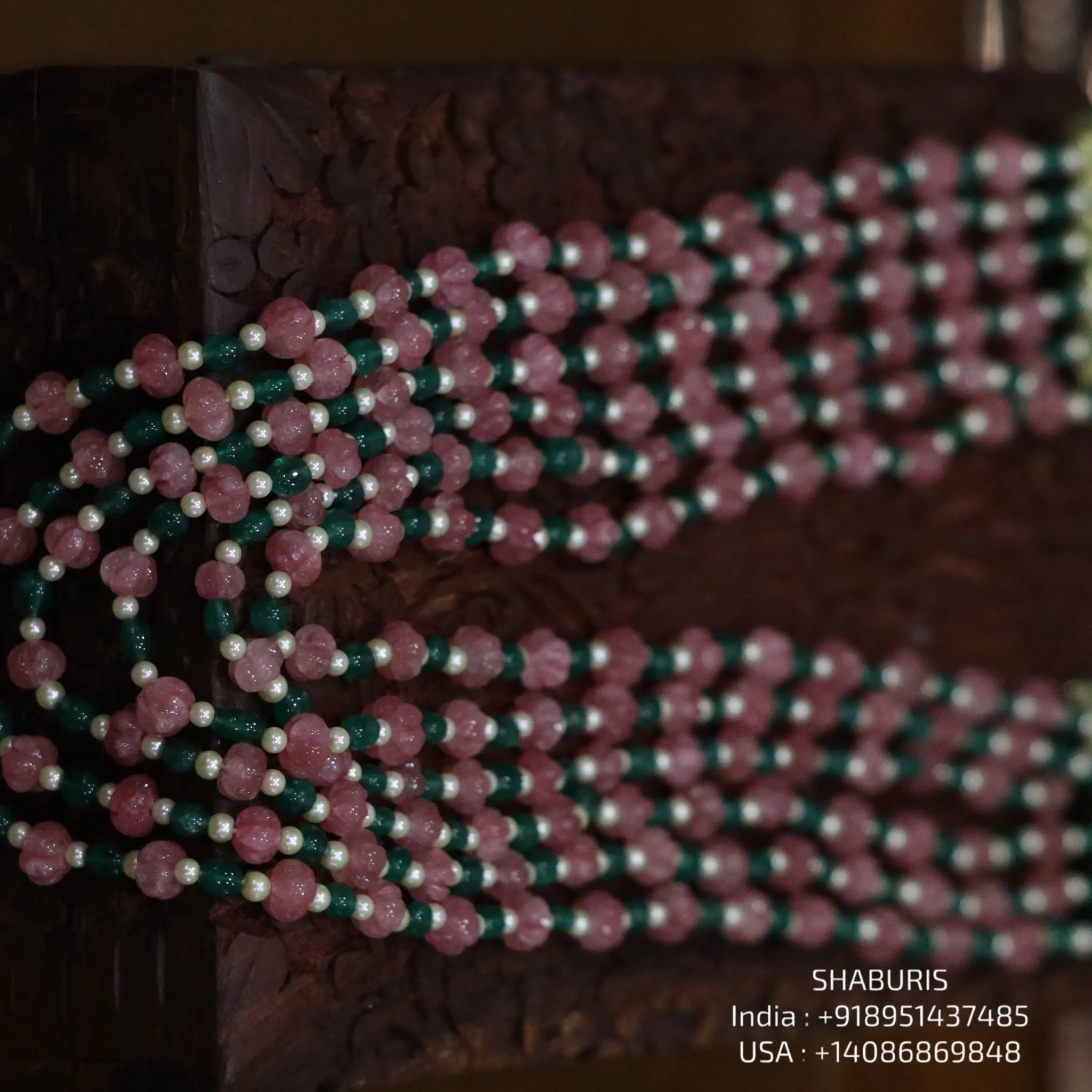 Multi Color beads beaded mala pure gems gold jewelry designs indian pure silver jewelry bead necklace statement jewelry SHABURIS