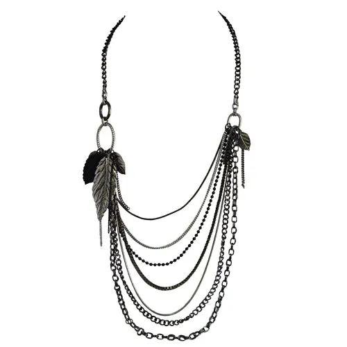 MULTI COLOR BLACK AND GRAY NECKLACE  #FW1203312 (OG27)