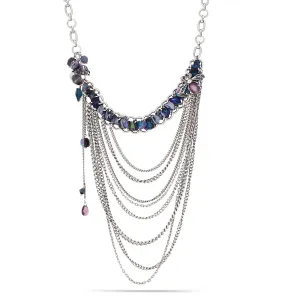 MULTI LATER SILVER CHAIN AMETHYST  NECKLACES #281BL1401 (7E4/6B6)
