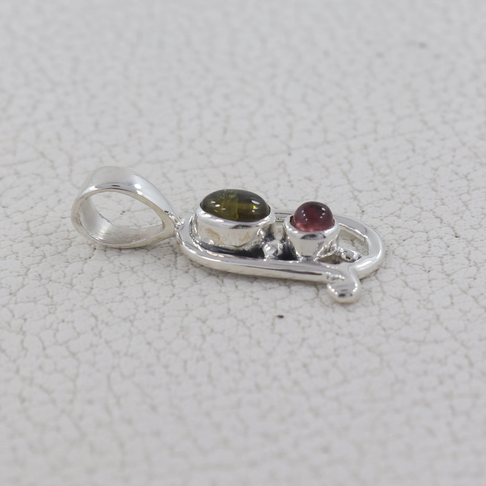 Multi Tourmaline Silver Pendant
