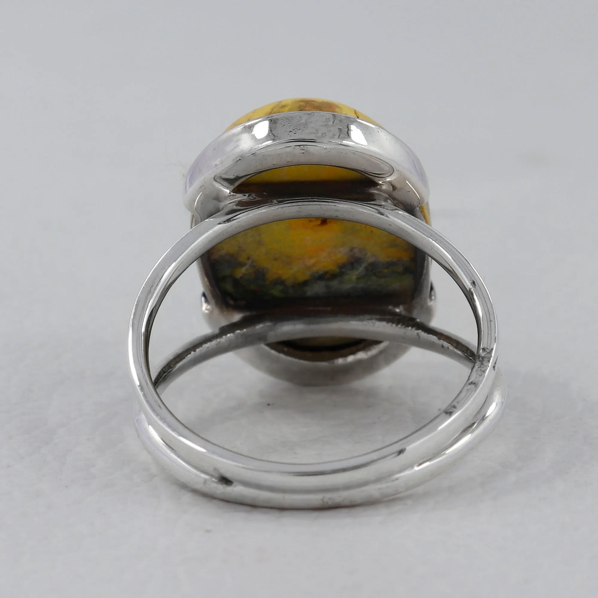 Mustard Jasper  Silver Ring