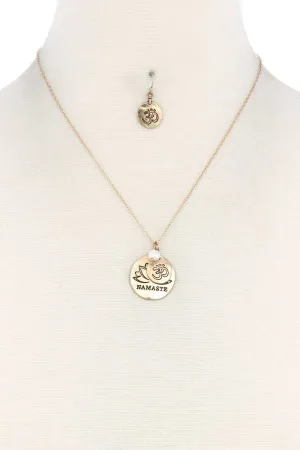 Namaste Engraved Pendant Necklace