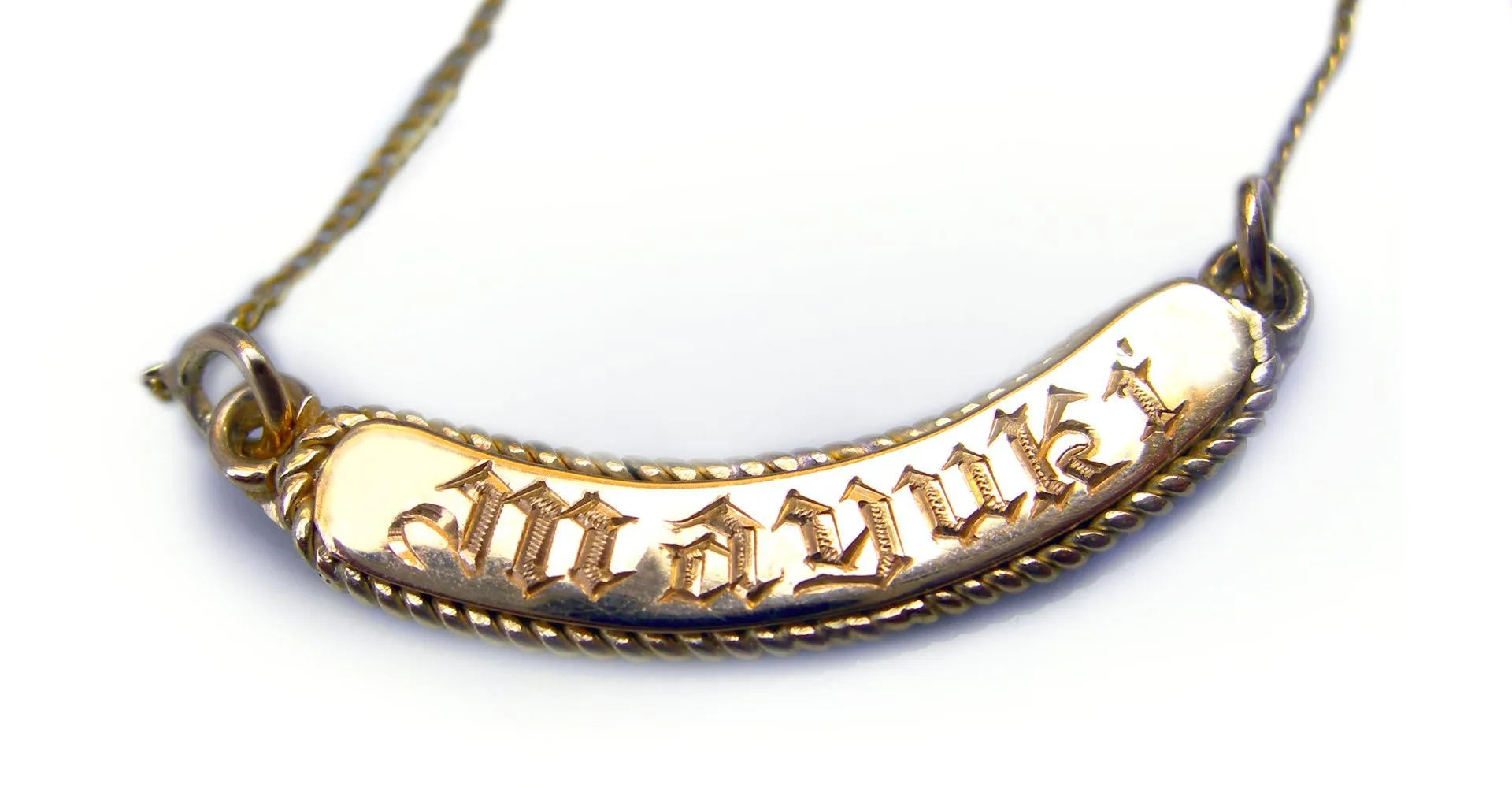 Name bar necklace- gold hip hop jewelry