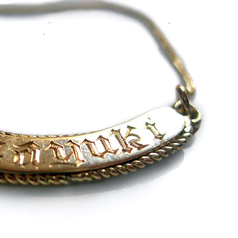 Name bar necklace- gold hip hop jewelry
