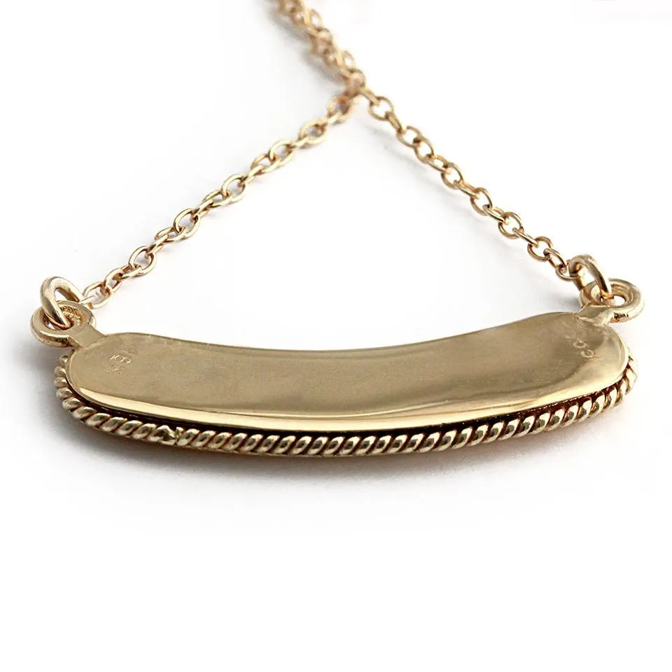 Name bar necklace- jewelry with engraved quotes