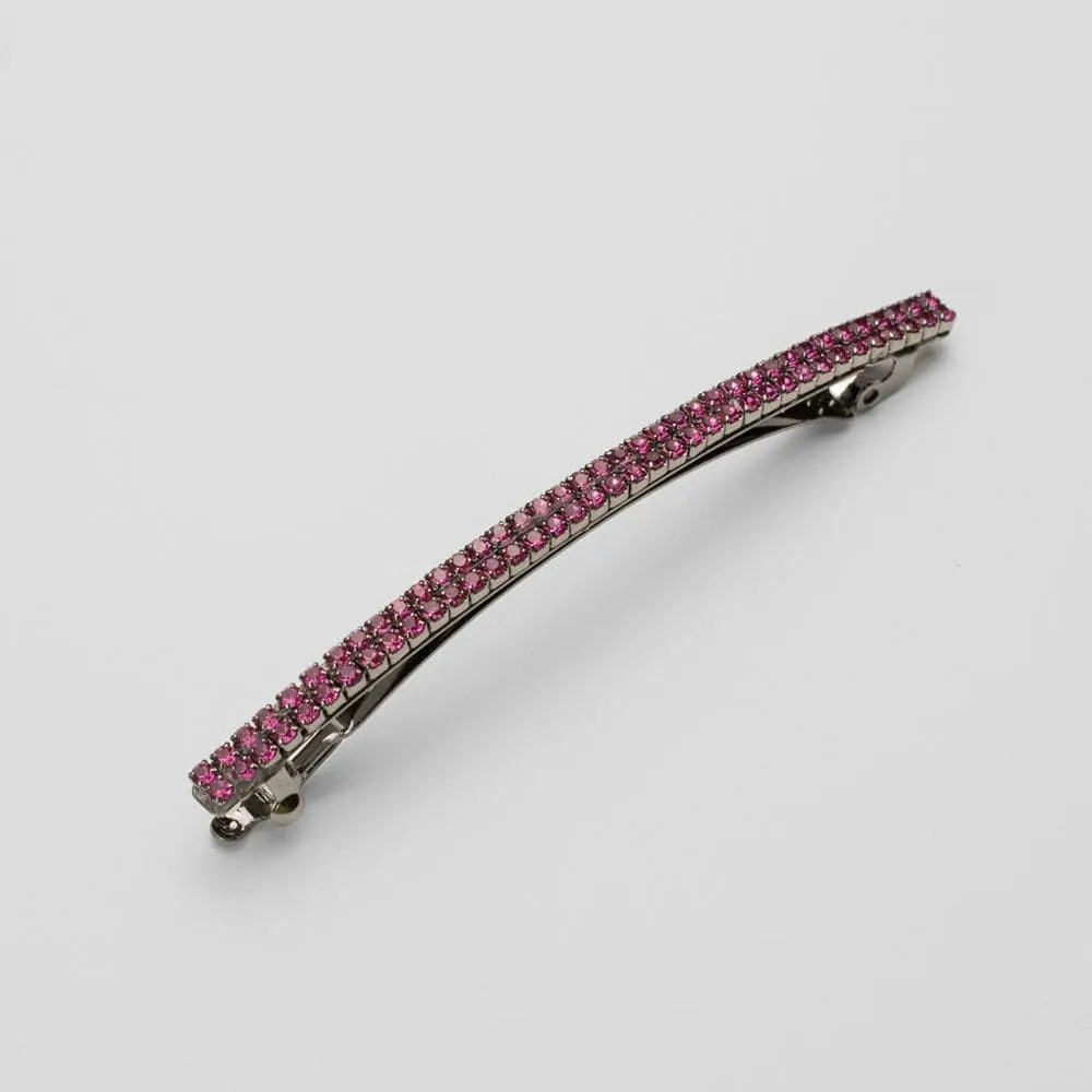 Narrow Crystal Barrette Clip