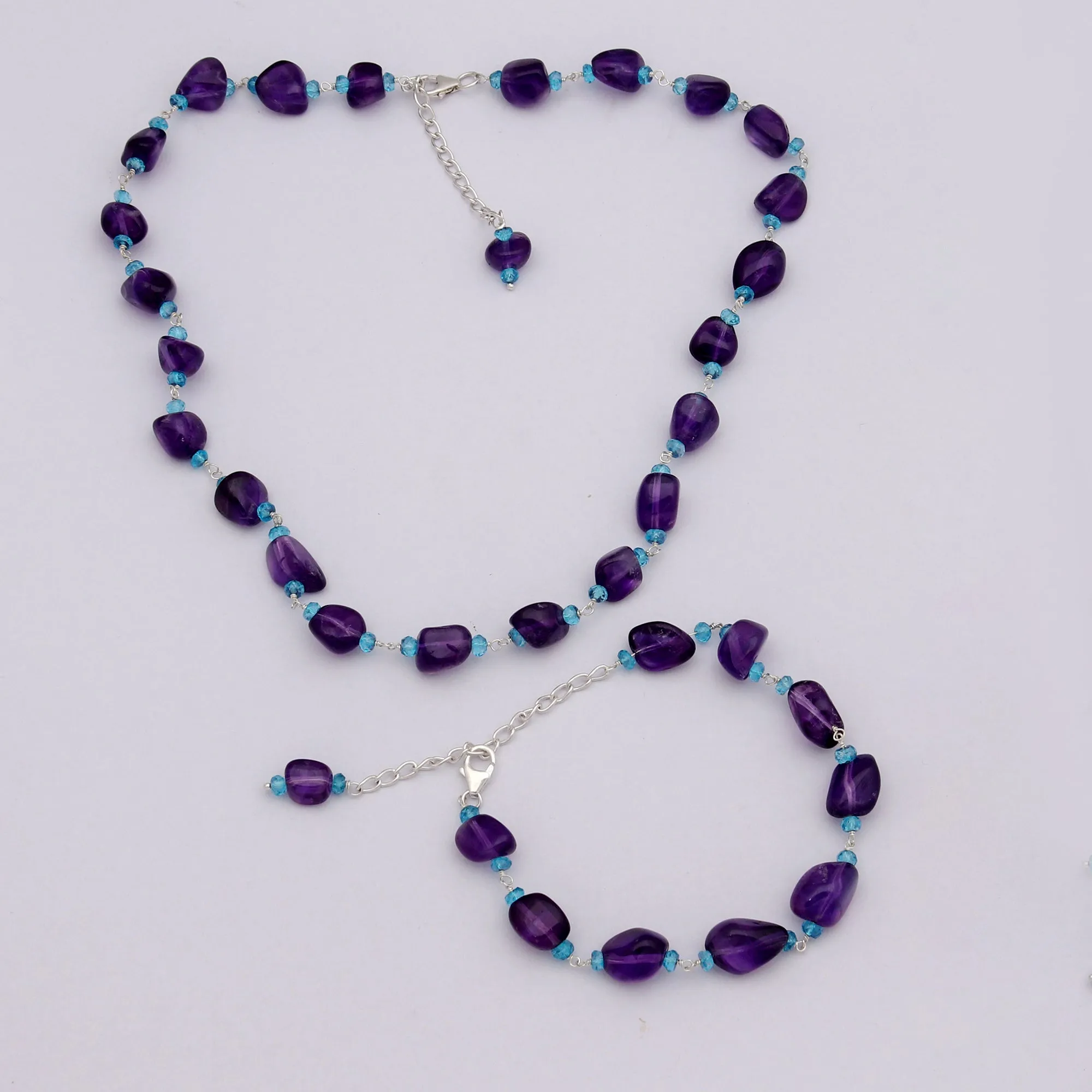 Natural Amethyst Beads Jewelry Set