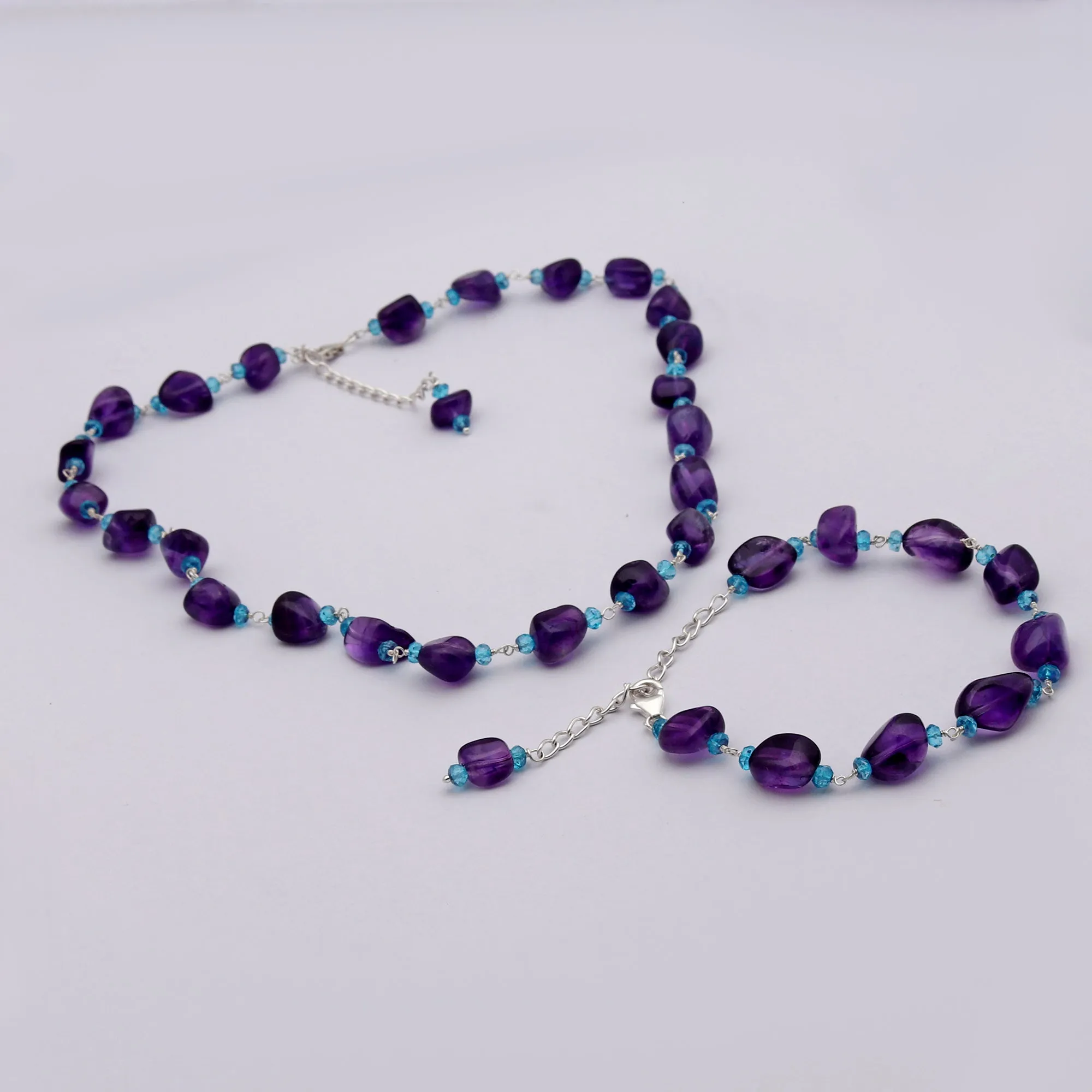Natural Amethyst Beads Jewelry Set