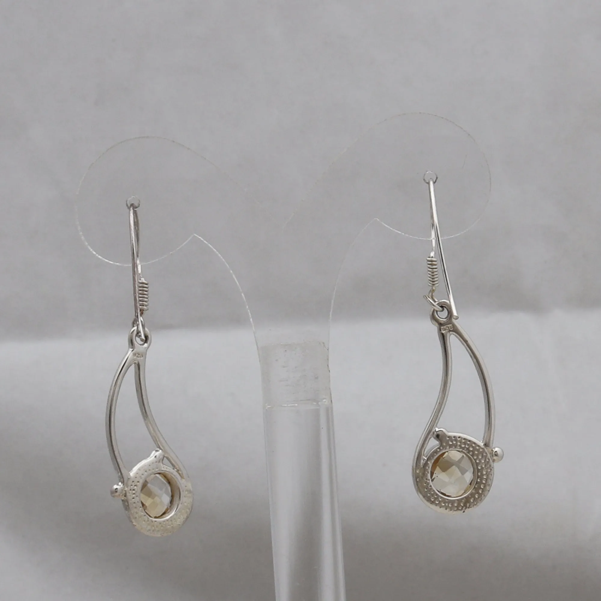 Natural Citrine Silver Earrings