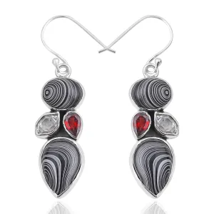 Natural Fordite Silver Earrings