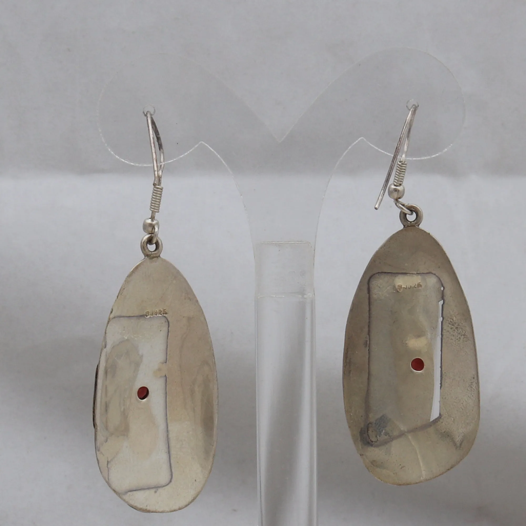 Natural Garnet Silver Earrings