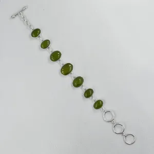 Natural Idocrase 925 Silver Bracelet