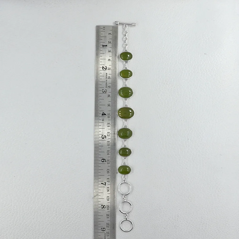 Natural Idocrase 925 Silver Bracelet