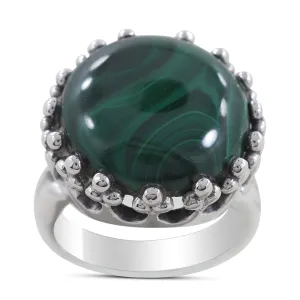 Natural Malachite Silver Ring