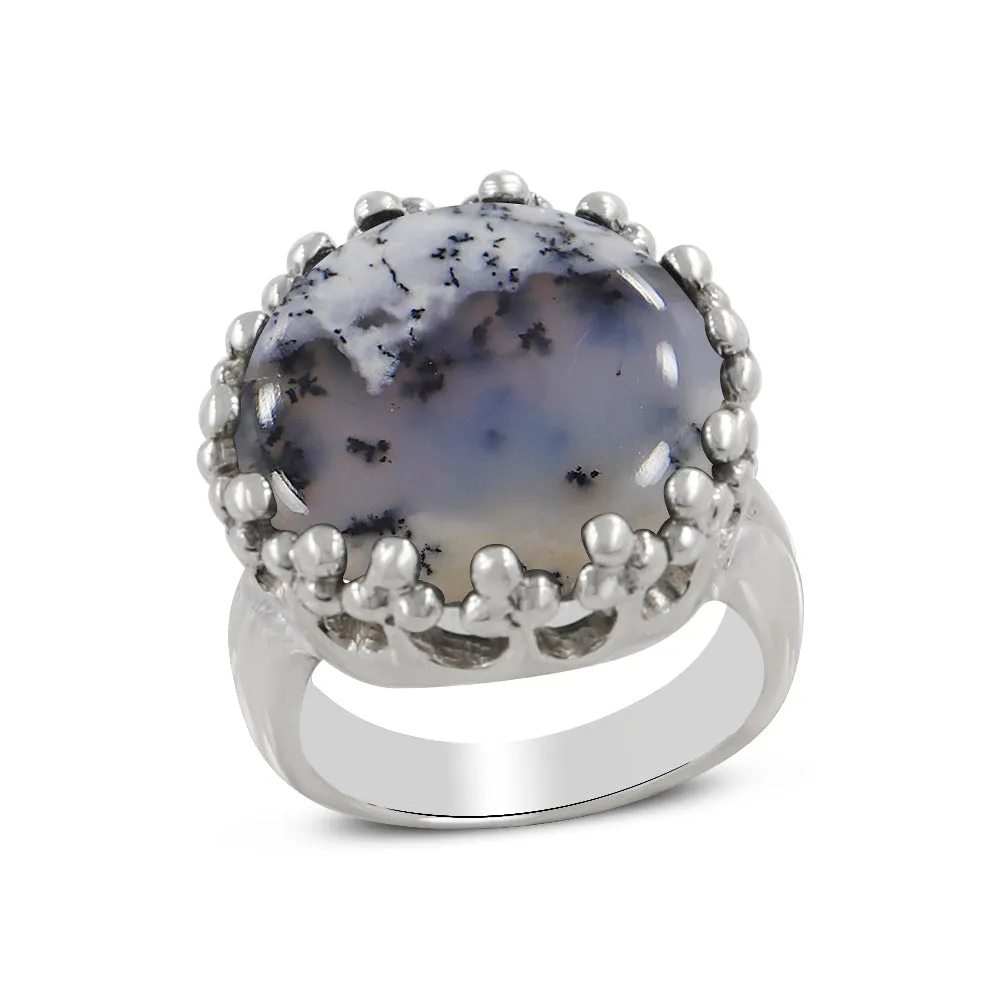 Natural Malachite Silver Ring