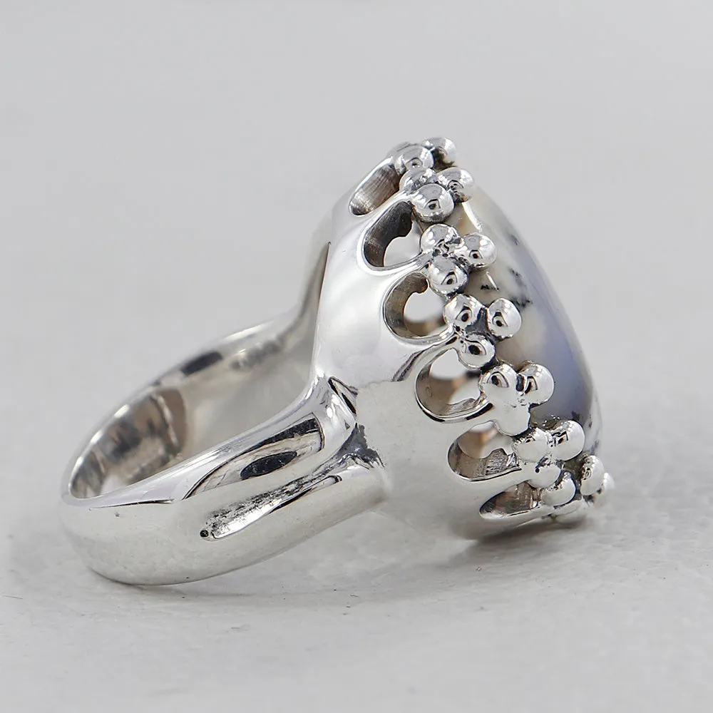 Natural Malachite Silver Ring