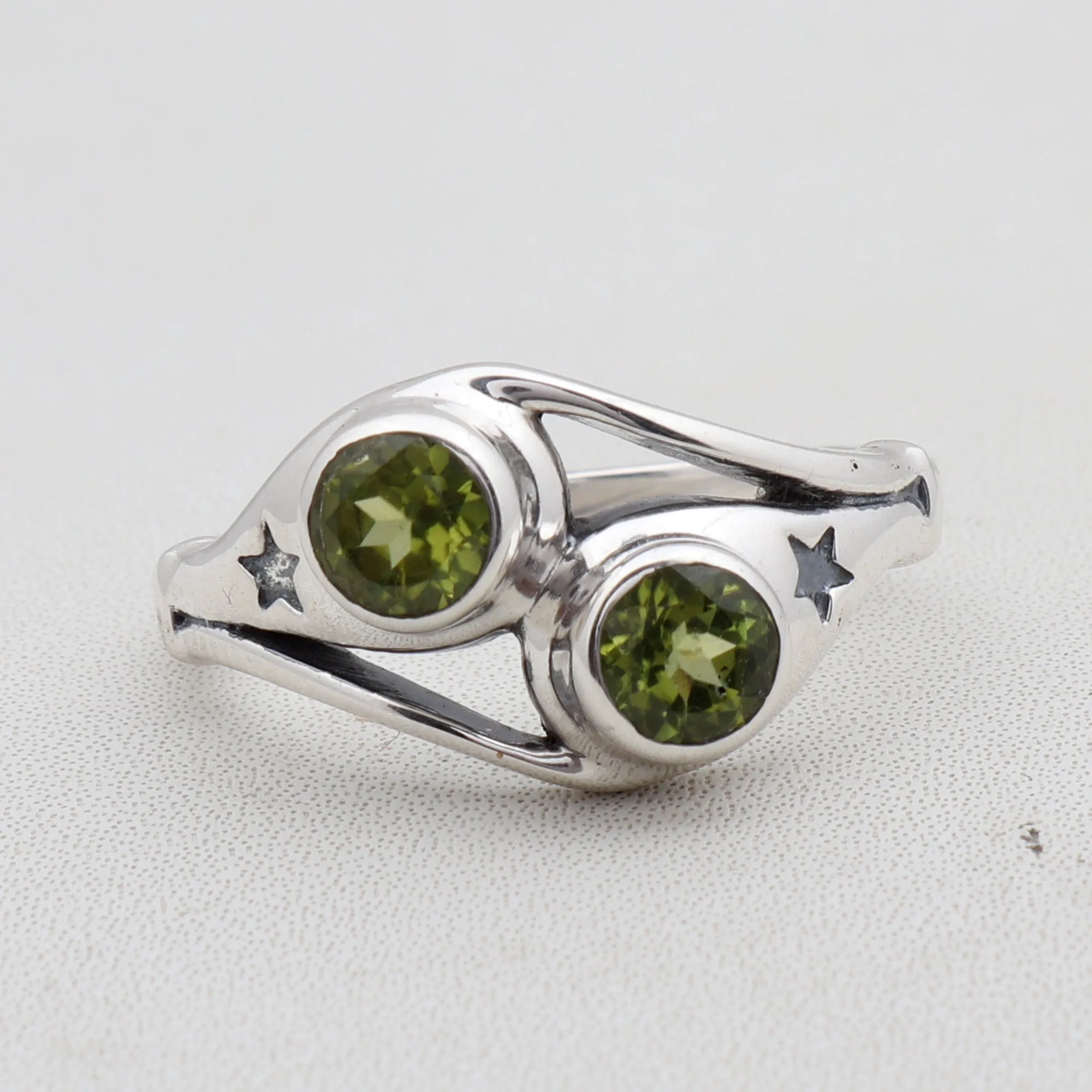 Natural Peridot Silver Ring