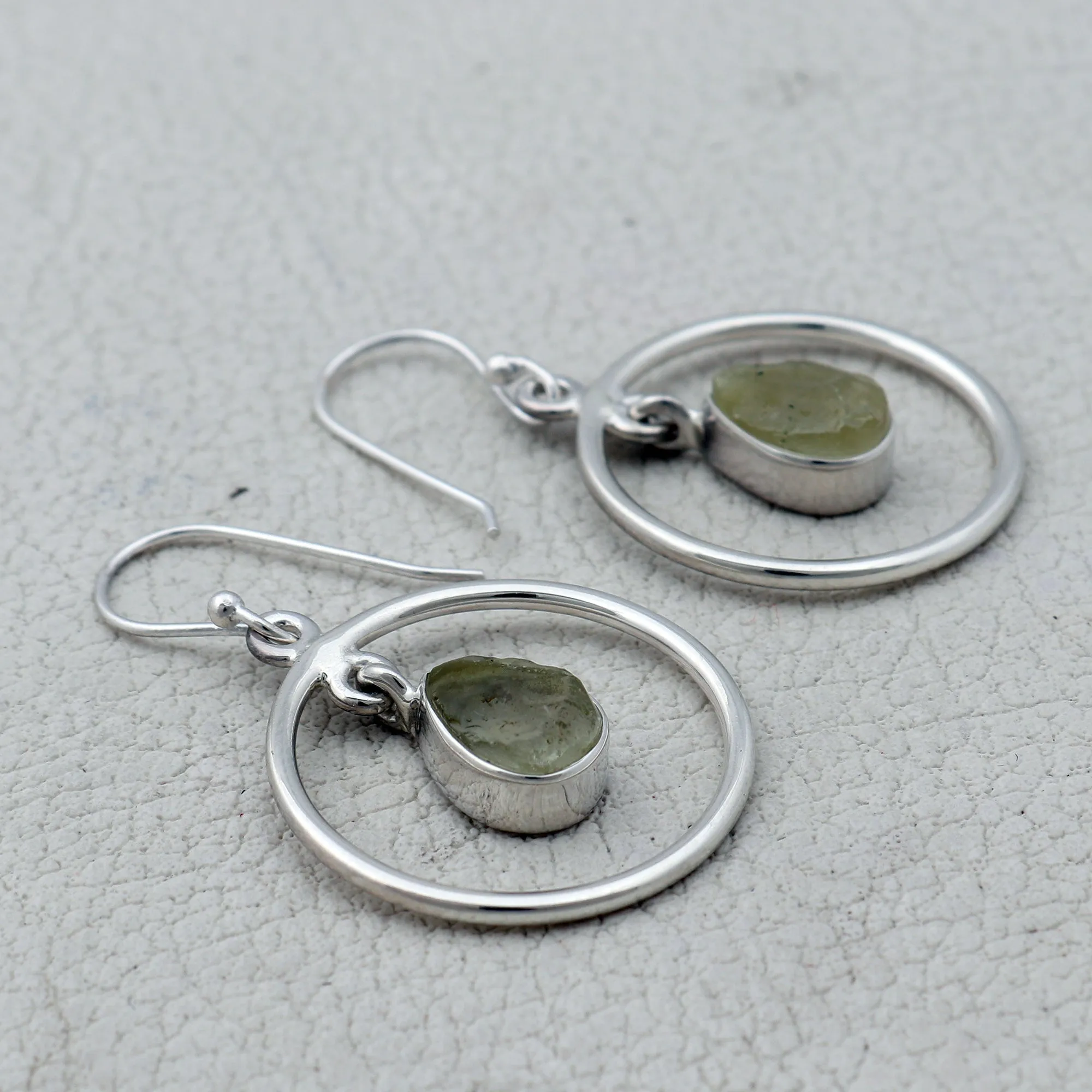 Natural Pyrite Silver Earrings