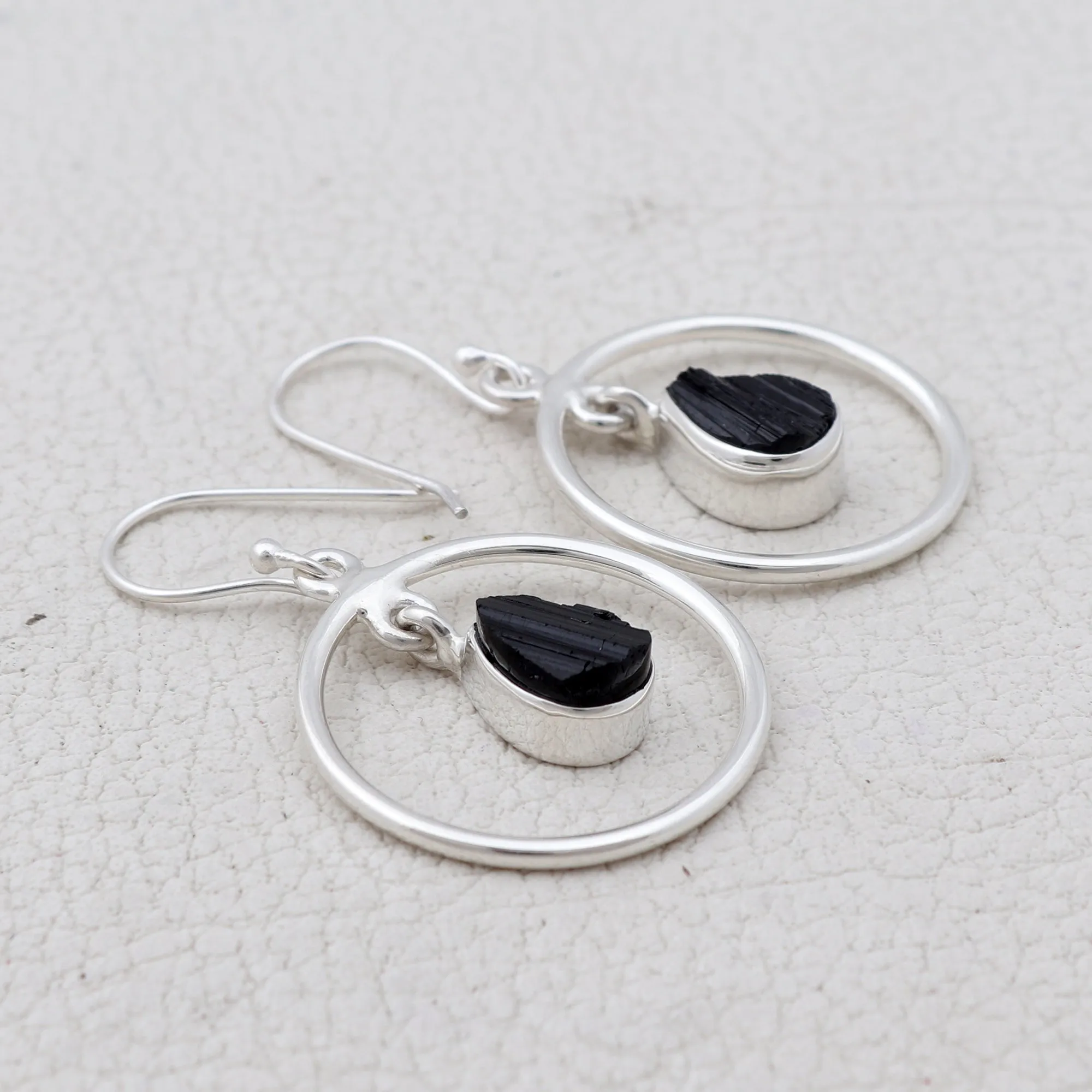 Natural Pyrite Silver Earrings