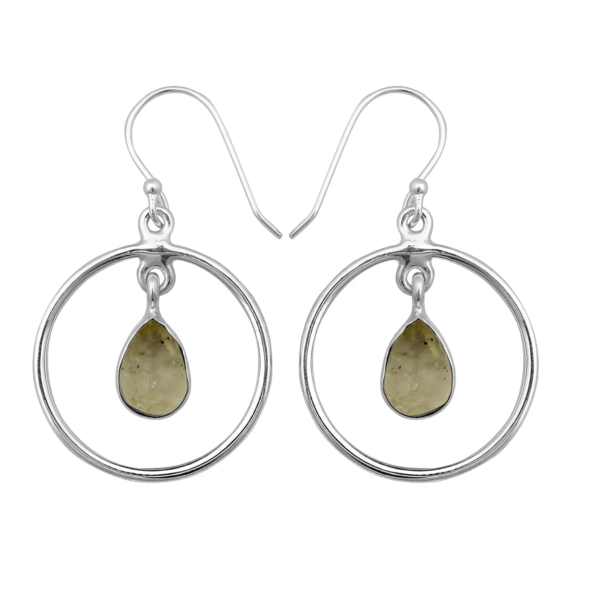Natural Pyrite Silver Earrings