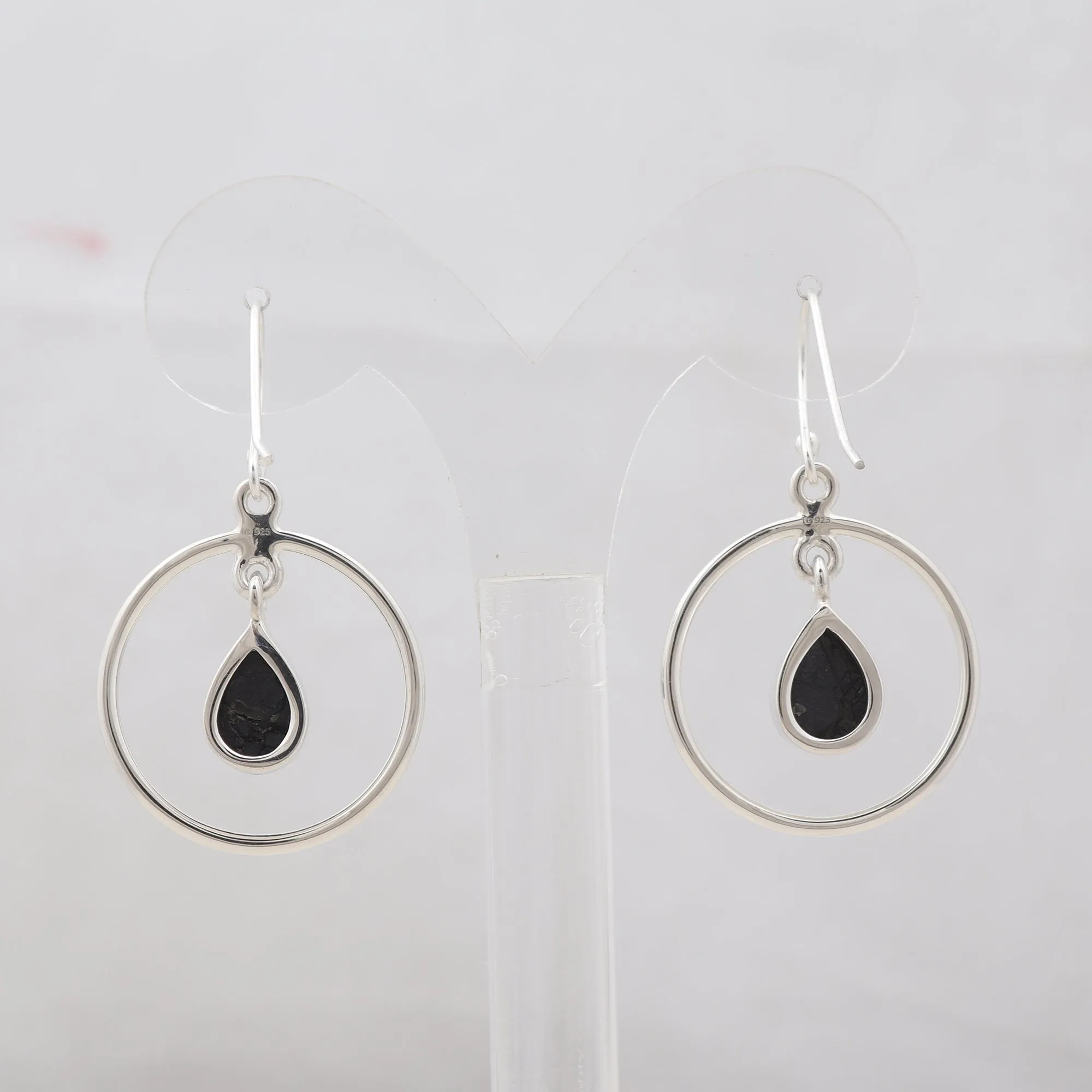 Natural Pyrite Silver Earrings