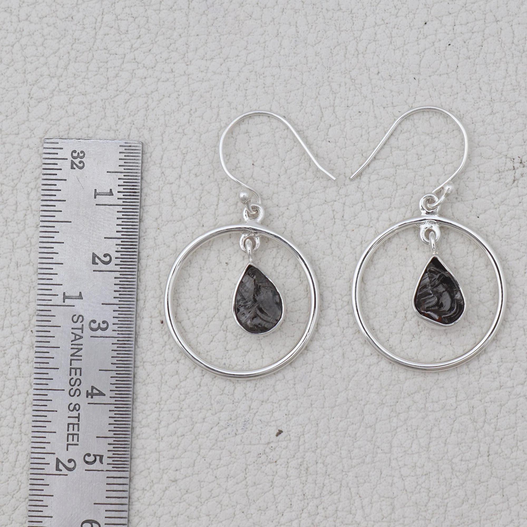 Natural Pyrite Silver Earrings