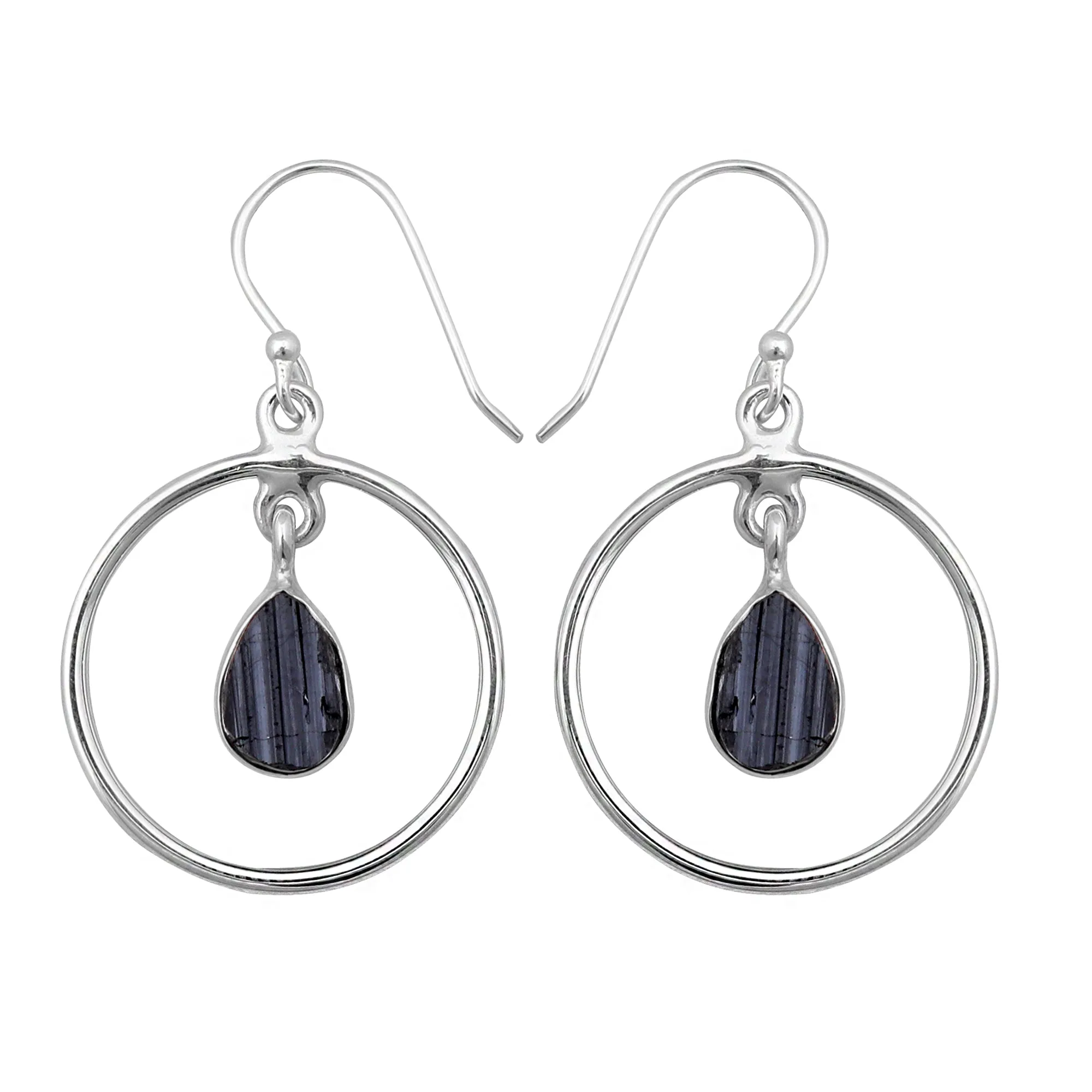 Natural Pyrite Silver Earrings