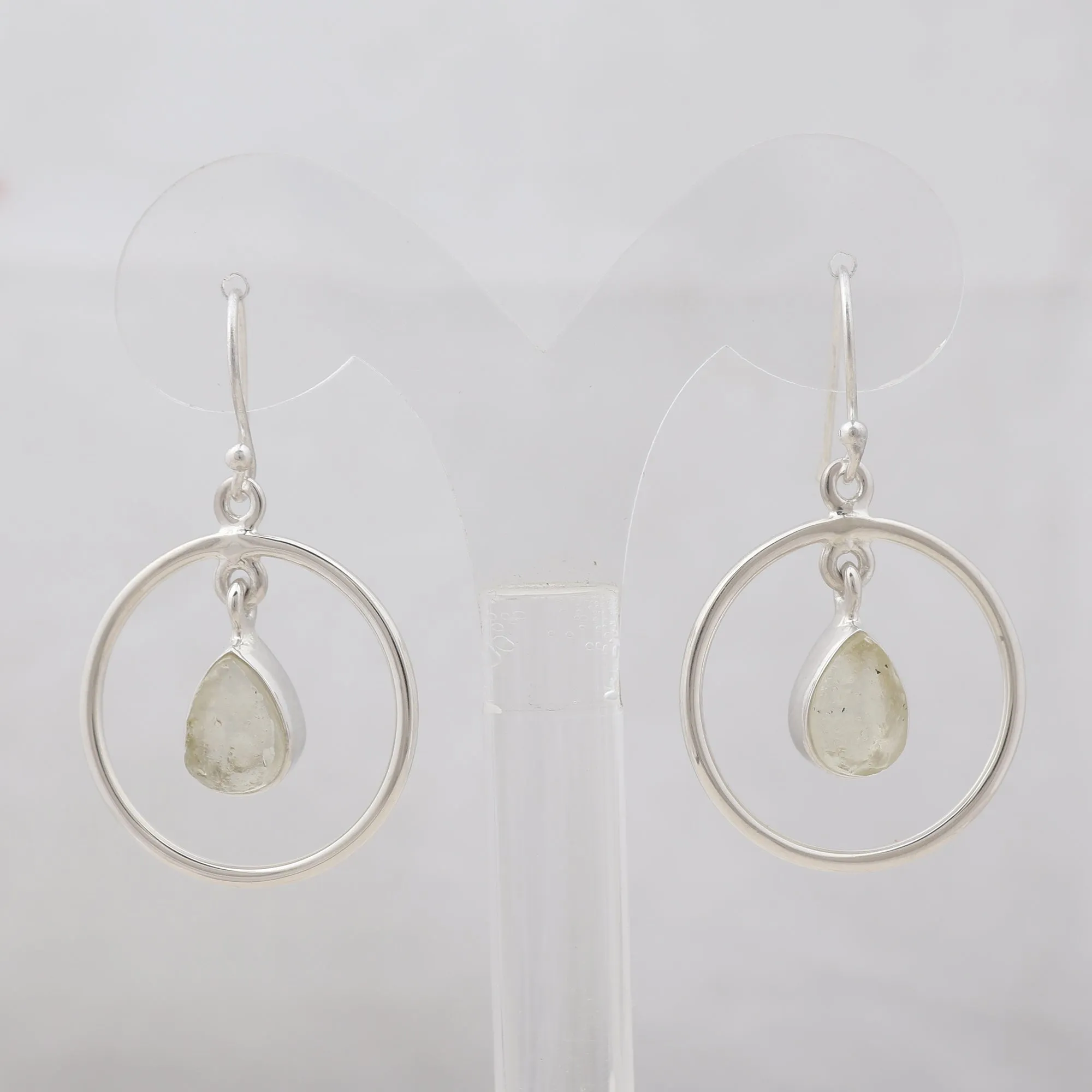 Natural Pyrite Silver Earrings