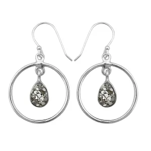 Natural Pyrite Silver Earrings