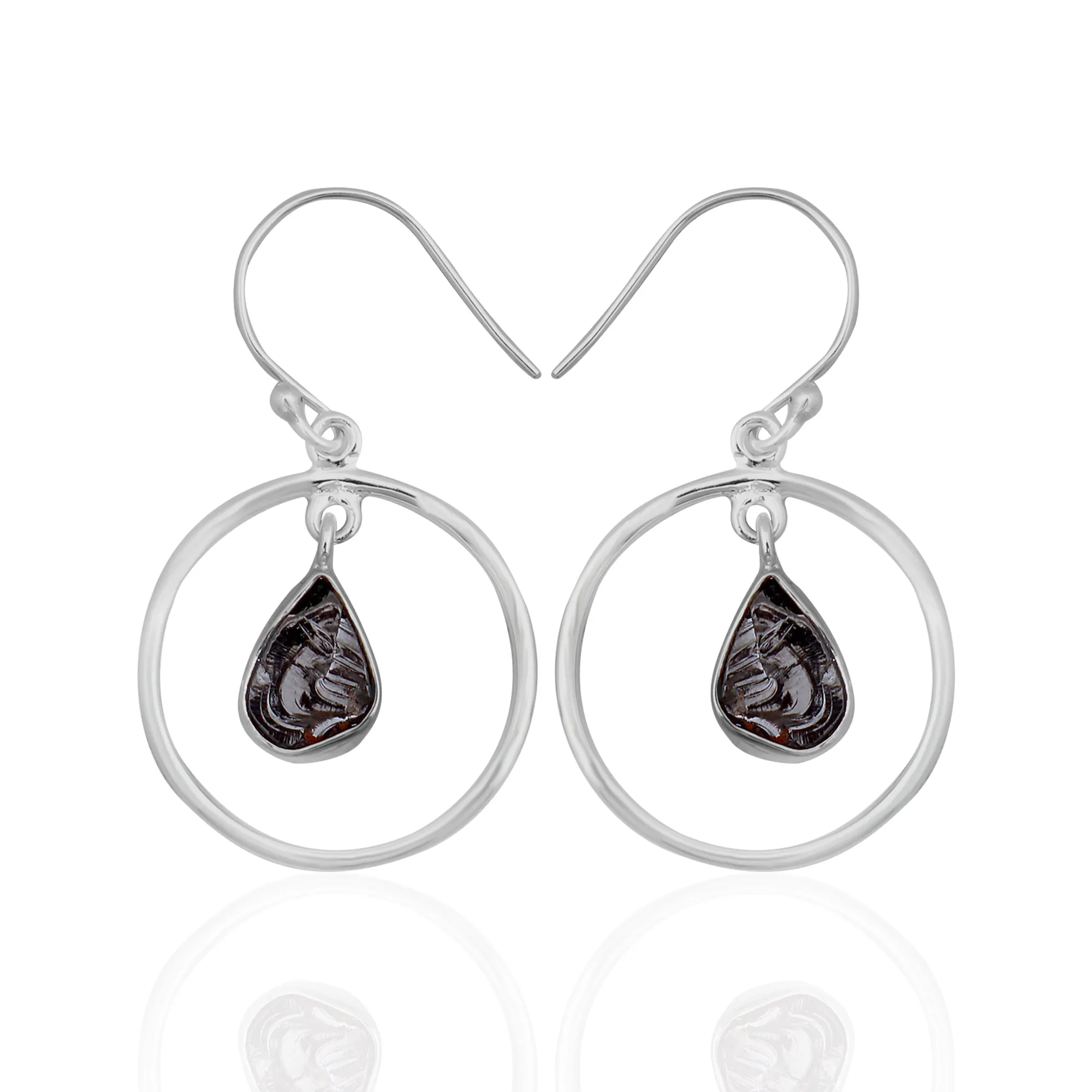 Natural Pyrite Silver Earrings