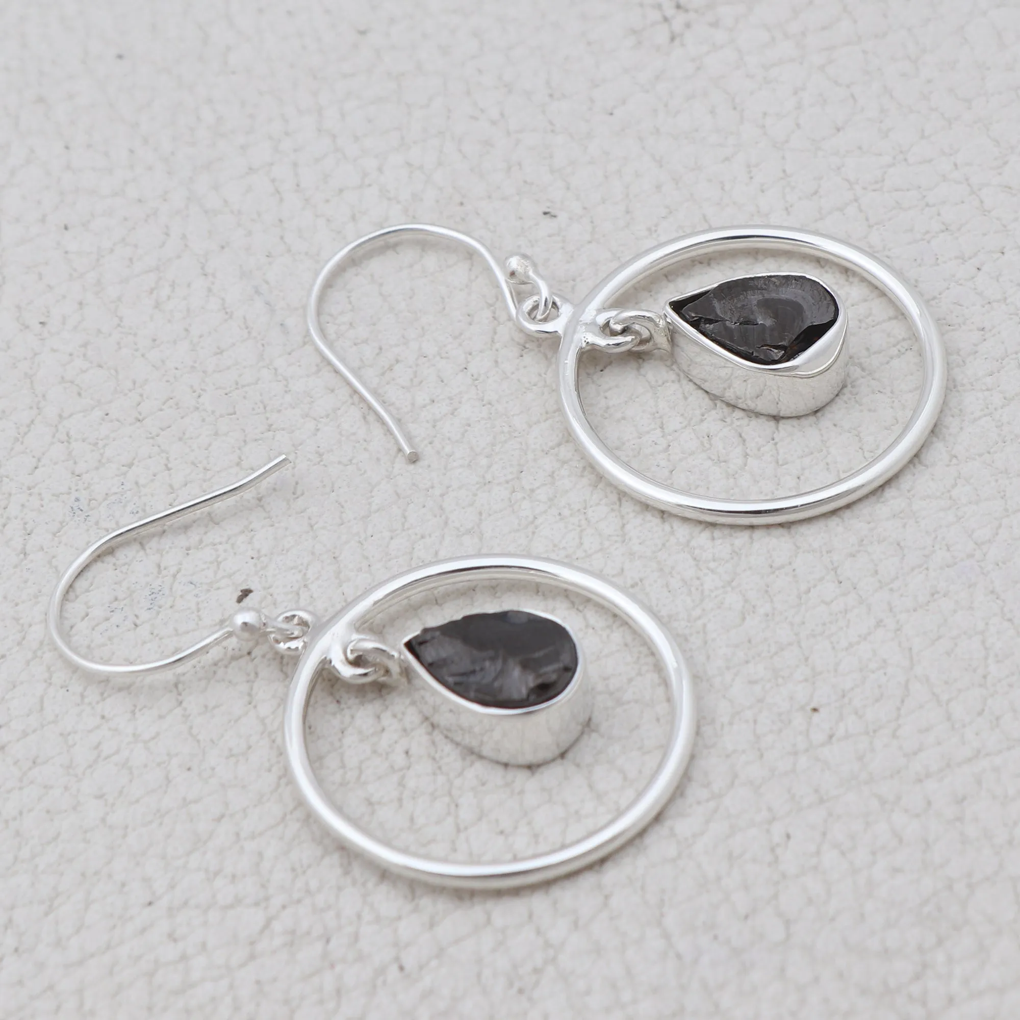 Natural Pyrite Silver Earrings