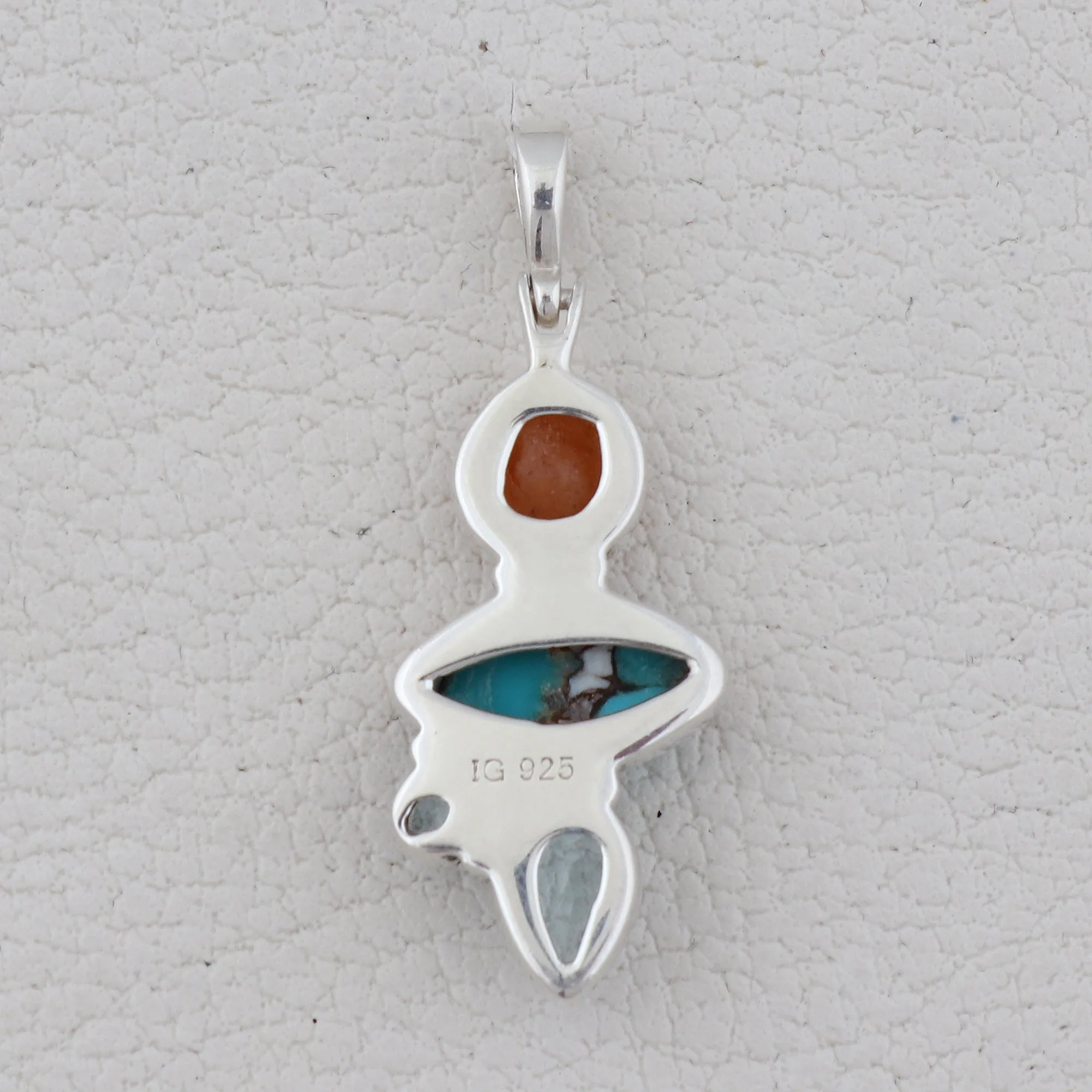 Natural Spiny Oyster Silver Pendant