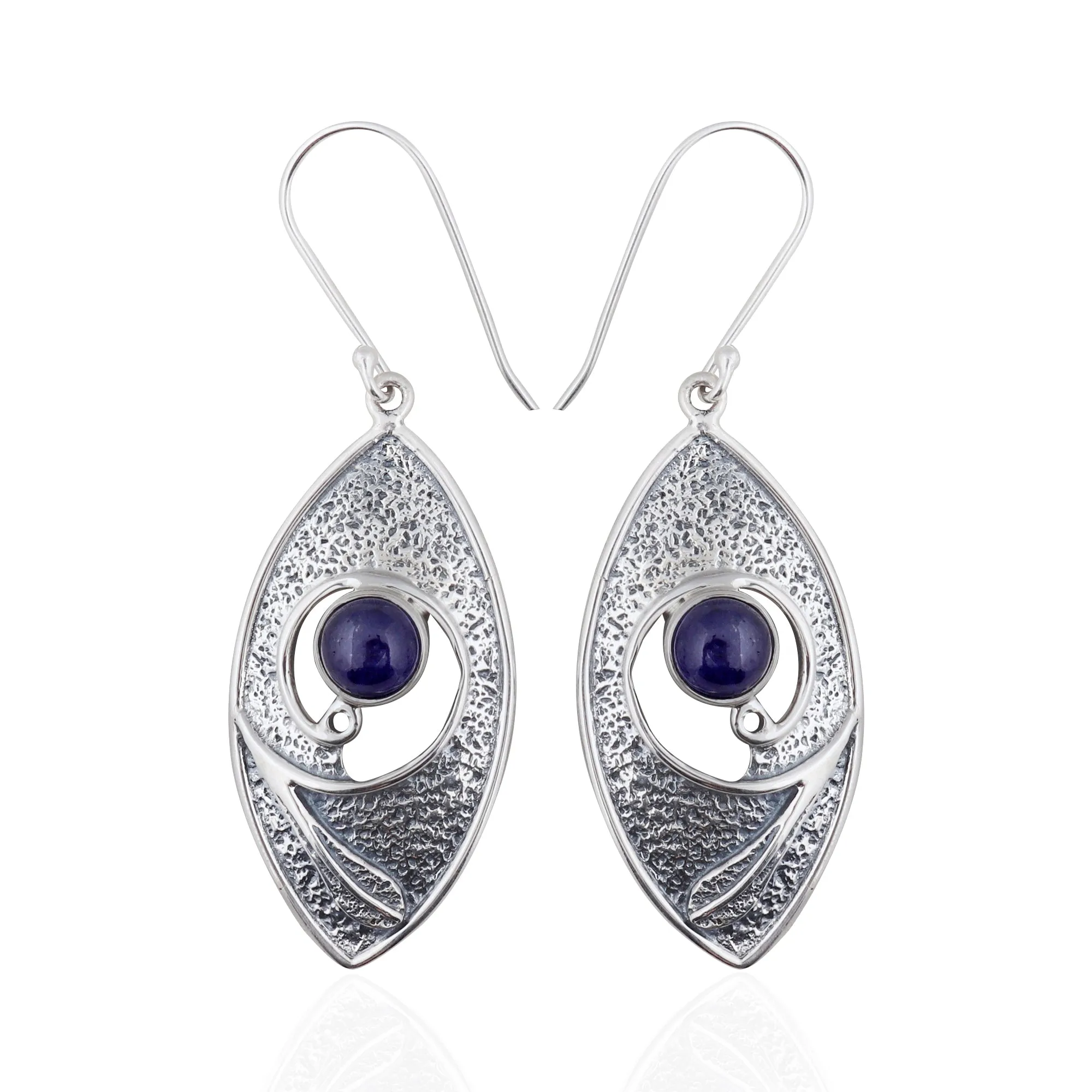 Natural Tanzanite Cabochon Oval Shape Pendant Set