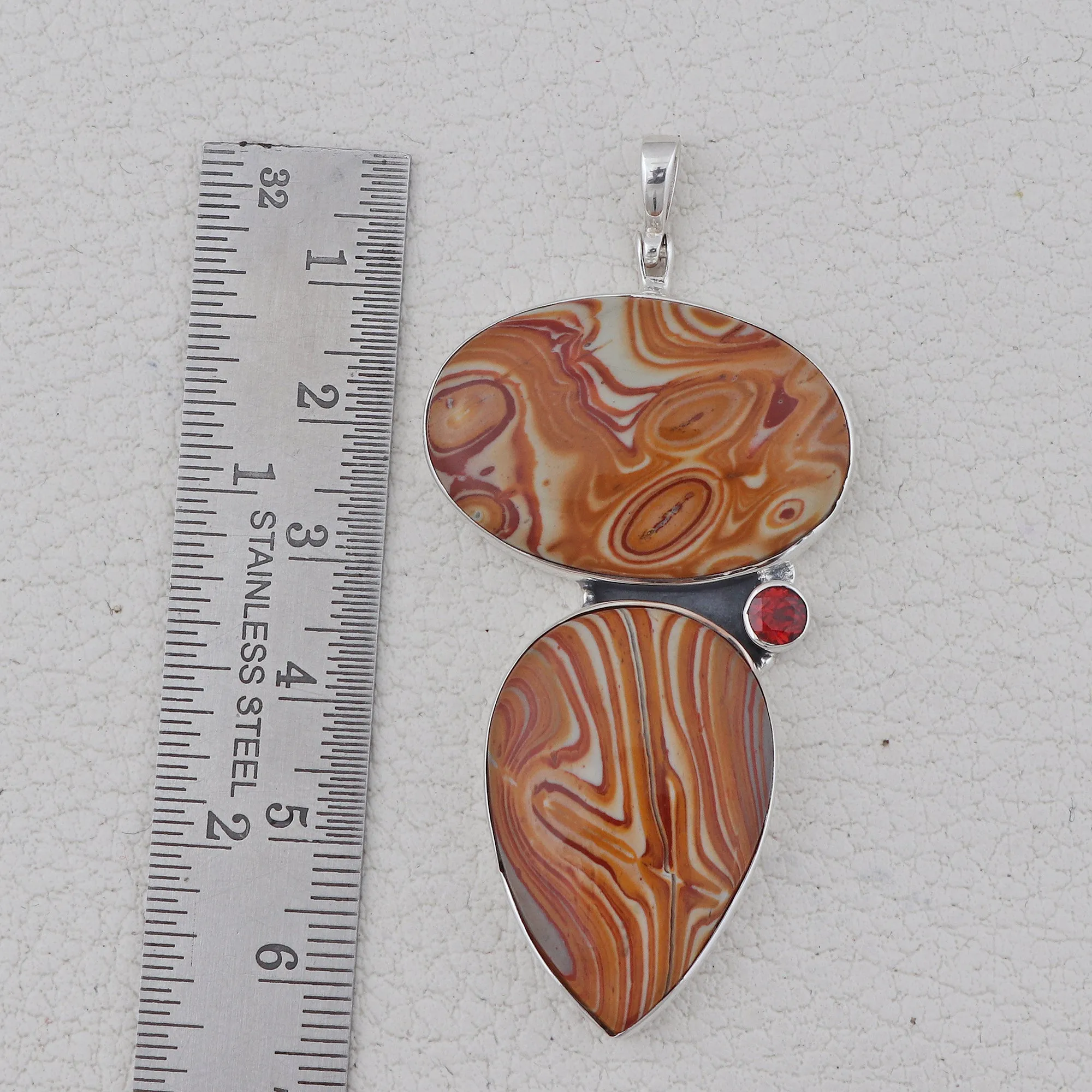 Natural Wagul Jasper Silver Pendant