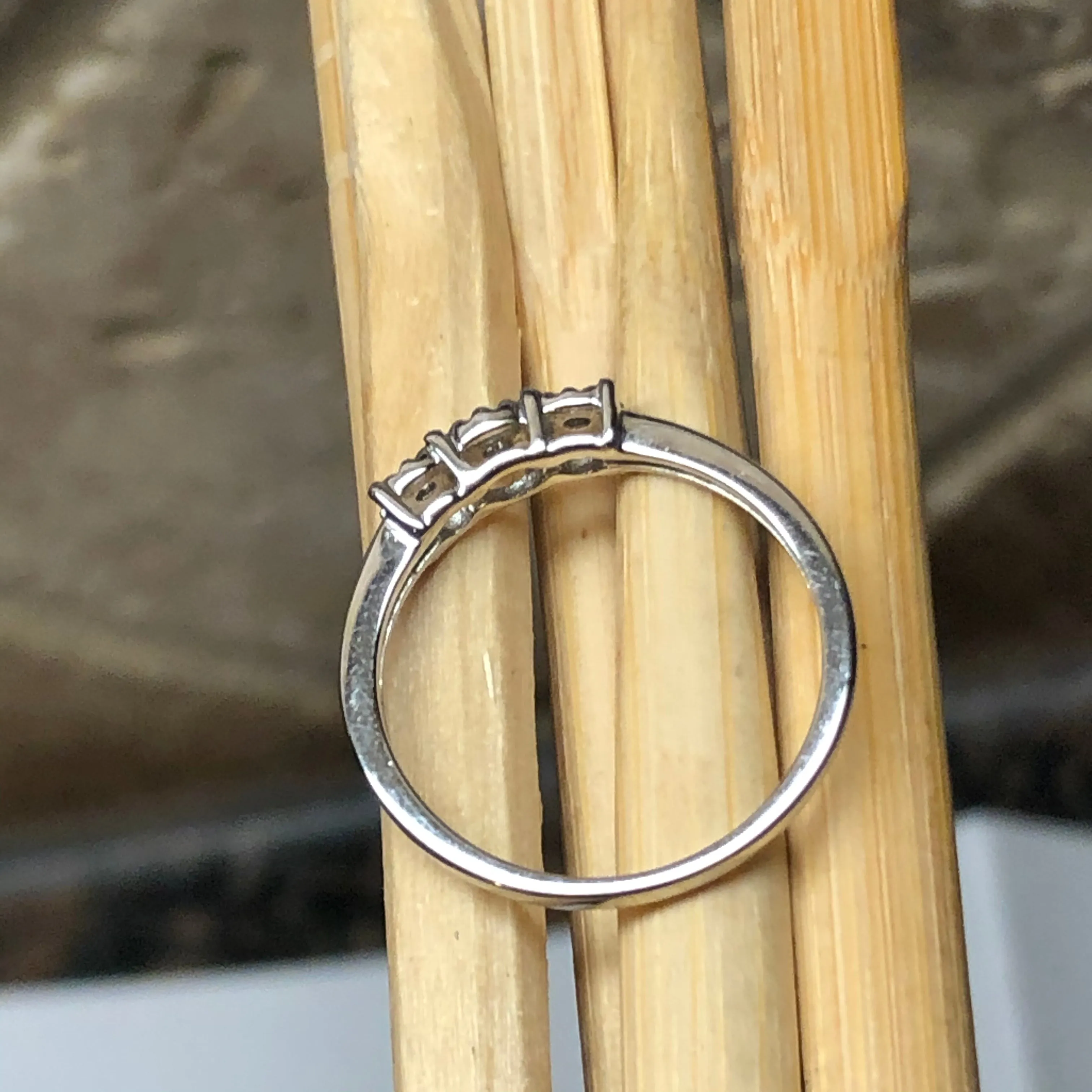 Natural White Diamond 9k White Gold Engagement Ring Size 6, 7.25